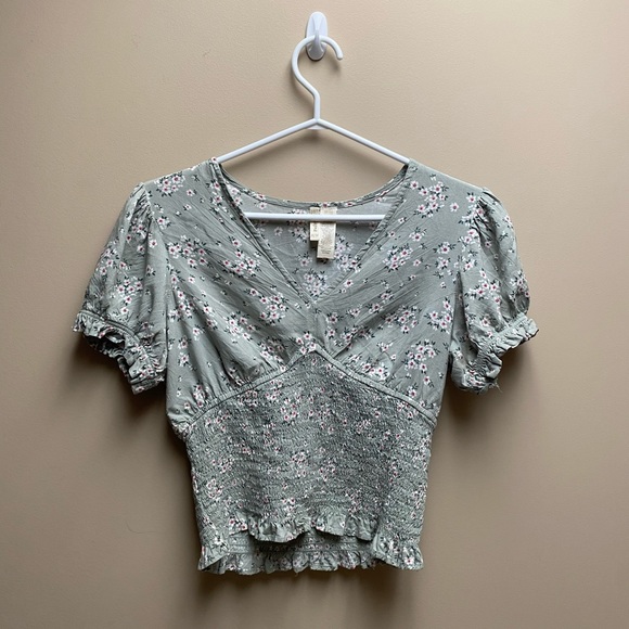 Green Floral Blouse - Picture 1 of 1